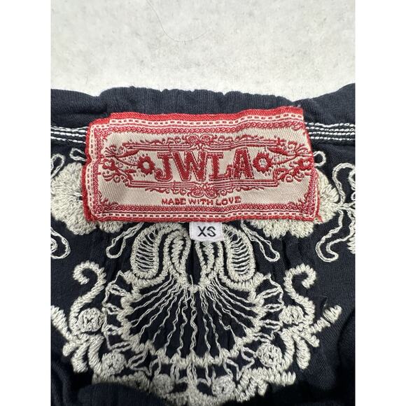 Johnny Was Dress Womens XS Black Floral Embroidered Off Shoulder - Picture 3 of 10